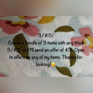 3/$15 Offers!😊